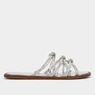 Rasteira Shoestock Metalizada Brilho Tiras