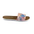 Rasteira Slide Tiedye Claro com Sola Branca e Palmilha Caramelo - SANTINELLI