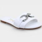 Rasteira Slide Vizzano Strass Feminina - Branco - 35