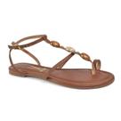Rasteira Vizzano Feminina Pedraria Mocca Estilo Moderno -