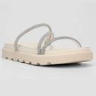 Rasteira Vizzano Flatform Tiras Strass Hotfix - Branco
