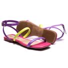 Rasteirinha Feminina Com Tiras Coloridas Sadalia Leve Moda Rasteirinha Feminina Com Tiras Coloridas Sadalia Leve Moda