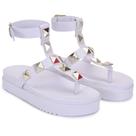 Rasteirinha Feminina Sandália Papete Com Piramides Tendencia Spike Confortavel