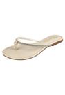 Rasteirinha Rosa Chic Calçados Sandália Feminina Flat Chinelo Strass Brilho Branco