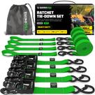 Ratchet Straps Rhino USA Heavy Duty 1,6 cm x 2,4 m 2367 kg, pacote com 4