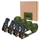Ratchet Tie Down Strap BonsMax 1x15' para porta-carros, pacote com 4