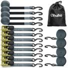 Ratchet Tie Down Strap Ohuhu 15 pés/4,6 m, 500 kg, tampa de carga, pacote com 8