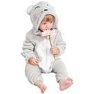Rato com capuz de flanela de inverno para bebês recém-nascidos Romper MICHLEY 19-24m