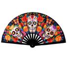 Rave Fan Nydotd UV Glow portátil dobrável em bambu de 34 cm
