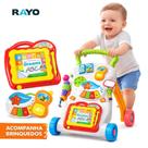 Rayo Andador Didático Musical Colorido Rayo com Pianinho, Lousa Mágica e Rodas Antiderrapantes para Bebês A partir de 9 Meses