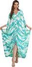 Rayon com estampa floral Caftans RanRui para mulheres, tamanho único Rayon com estampa floral Caftans RanRui para mulheres, tamanho único