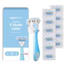 Razor Amazon Basics de 5 lâminas para mulheres + alça + 12 cartuchos