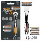 Razor BIC Hybrid 5 Flex recarregável masculino com 2 recargas Razor BIC Hybrid 5 Flex recarregável masculino com 2 recargas