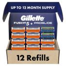 Razor Blade reabastece Gillette Fusion5 10 cartuchos + 2 ProGlide