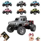 RC Monster Truck Mini escala 1:64 com luzes e controle remoto de 2,4 GHz