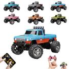 RC Monster Truck Mini escala 1:64 com luzes e controle remoto de 2,4 GHz
