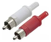 Rca av macho plug conectores de plastico 25 vm e 21 br (kit)