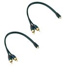 RCA Splitter Sydien, 1 fêmea para 2 machos, 30,5 cm, pacote com 2