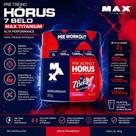 ré Treino Hórus 7 Belo Max Titanium 300g Sabor Framboesa 150mg Cafeína Energia Foco Performance