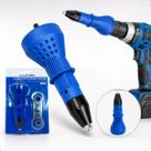 Rebitadeira Rebitador Manual Cabeçote Adaptador Suporte Rebite Parafusadeira e Furadeira Profissional Rebitador Acoplado Com 4 Pontas