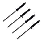 Rebite pop de repuxo de alumínio preto 316 3.2x16mm 100 Pçs