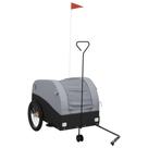 Reboque de bicicleta, transportador de carga/carrinho utilitário vidaXL Iron Preto/Cinza