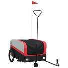 Reboque de bicicleta vidaXL Durable Iron com carga grande 45 kg preto/vermelho