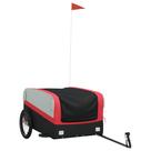 Reboque de bicicleta vidaXL Preto/Vermelho Iron Cargo com capacidade de 45 kg