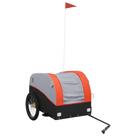 Reboque de bicicleta vidaXL Transport Trolley 45 kg Ferro Preto/Laranja