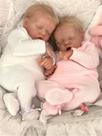Reborn Baby Doll Anano Real Lifelike Twins Boy e Girl 45cm