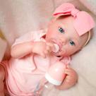 Reborn de Silicone Realista Brastoy Original Boneca Pode Dar Banho Kit Conjunto de Roupa Chupeta Mamadeira e Pelúcia
