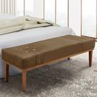 Recamier 1,95m com Base Madeira Maciça Tecido Suede Gênova Cor:Caramelo Recamier 1,95m com Base Madeira Maciça Tecido Suede Gênova Cor:Caramelo