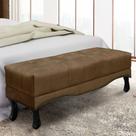 Recamier 1,95m Pés Madeira Acabamento Tecido Suede Vicenza Cor:Caramelo Recamier 1,95m Pés Madeira Acabamento Tecido Suede Vicenza Cor:Caramelo