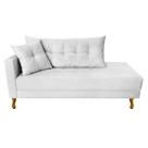 Recamier Azura 160cm com Almofada Lado Direito Suede - Doce Sonho Móveis