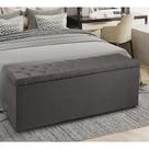 Recamier Baú 0,90m Mari Suede Cinza SKY MOBILE