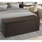 Recamier Baú 0,90m Mari Suede Marrom SKY MOBILE