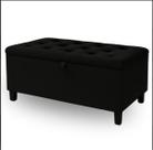 Recamier Baú 120cm Com Capitonê E Pés De Madeira