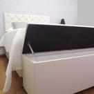 Recamier Baú Capitonê Bege Queen 160 X 37 X 50