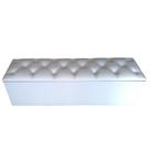 Recamier Baú Capitonê Branco King 180 X 37 X 50