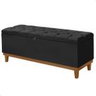 Recamier Baú Dubai Veludo Preto Casal 1,30m Estofado Base Madeira Recamier Baú Dubai Veludo Preto Casal 1,30m Estofado Base Madeira