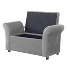 Recamier Bau Egeo 120x Suede Cinza - Bandiera Decor Recamier Bau Egeo 120x Suede Cinza - Bandiera Decor