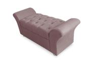 Recamier Baú Estofado Com Capitonê Veneza 160 cm Suede Rose - INCASA DECOR