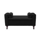 Recamier Baú Félix 120cm Suede Preto - Bandiera Decor Recamier Baú Félix 120cm Suede Preto - Bandiera Decor