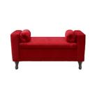Recamier Baú Félix 120cm Suede Vermelho - Bandiera Decor