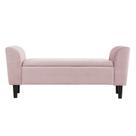 Recamier Bau França 1,40m Suede Rosa Bebe - Clique Decor Recamier Bau França 1,40m Suede Rosa Bebe - Clique Decor