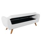 Recamier Bau Grecia 1,20m Suede Branco - Clique Decor Recamier Bau Grecia 1,20m Suede Branco - Clique Decor