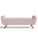 Recamier Bau Grecia 1,60m Suede Rosa Bebe - Clique Decor Recamier Bau Grecia 1,60m Suede Rosa Bebe - Clique Decor