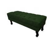 Recamier Baú Luis Xv Capitonê Retrô 100 cm Suede Verde Ms Decor