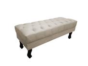 Recamier Baú Luis Xv Capitonê Retrô 120 cm Couro Bege Mz Decor