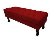 Recamier Baú Luis Xv Capitonê Retrô 120 cm Suede Vermelho Ms Decor